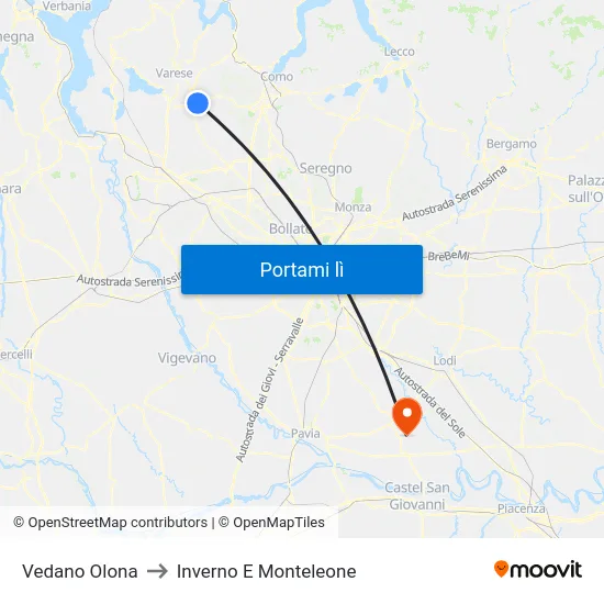 Vedano Olona to Inverno E Monteleone map