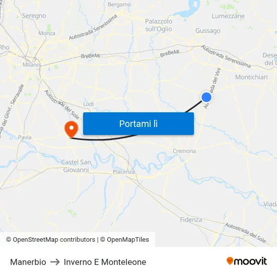 Manerbio to Inverno E Monteleone map