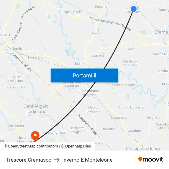 Trescore Cremasco to Inverno E Monteleone map