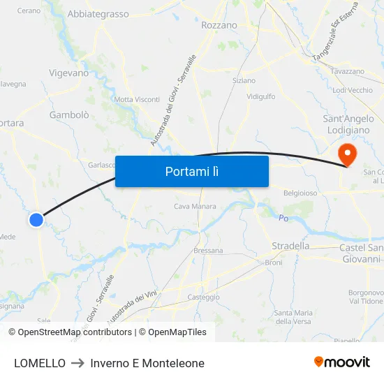 LOMELLO to Inverno E Monteleone map
