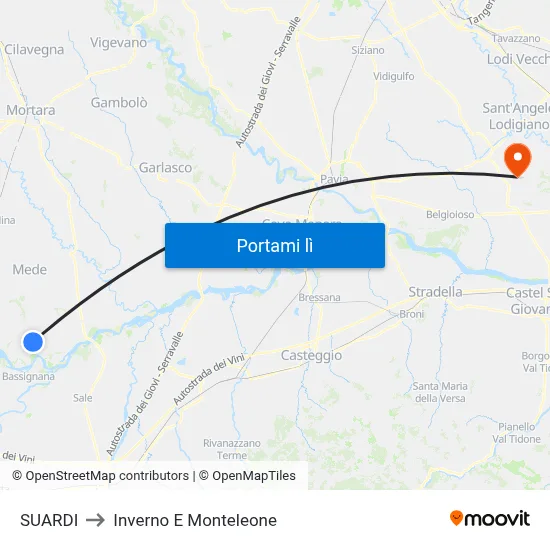 SUARDI to Inverno E Monteleone map