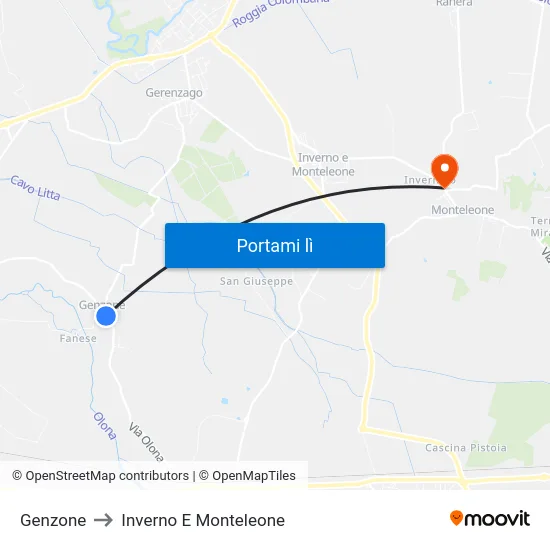 Genzone to Inverno E Monteleone map