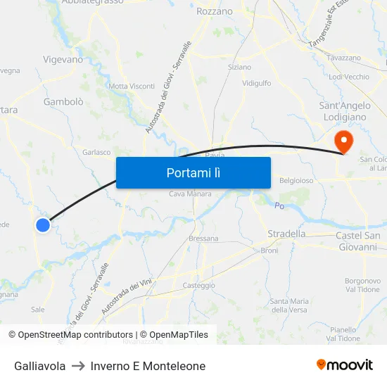 Galliavola to Inverno E Monteleone map