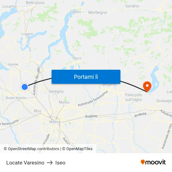 Locate Varesino to Iseo map