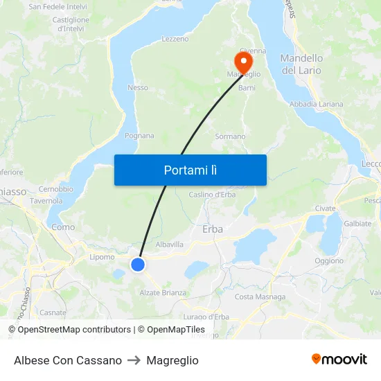 Albese Con Cassano to Magreglio map