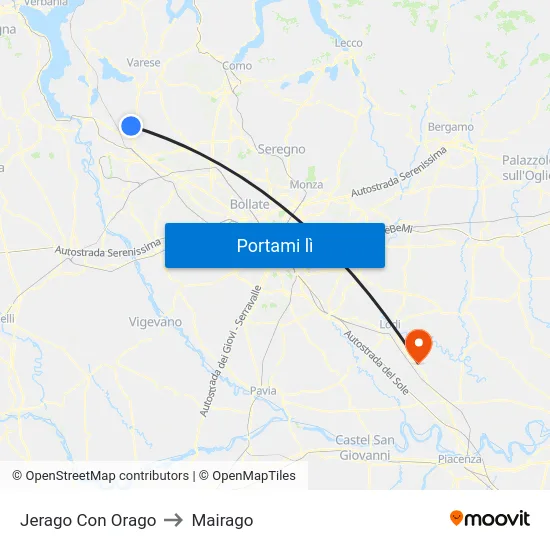 Jerago Con Orago to Mairago map