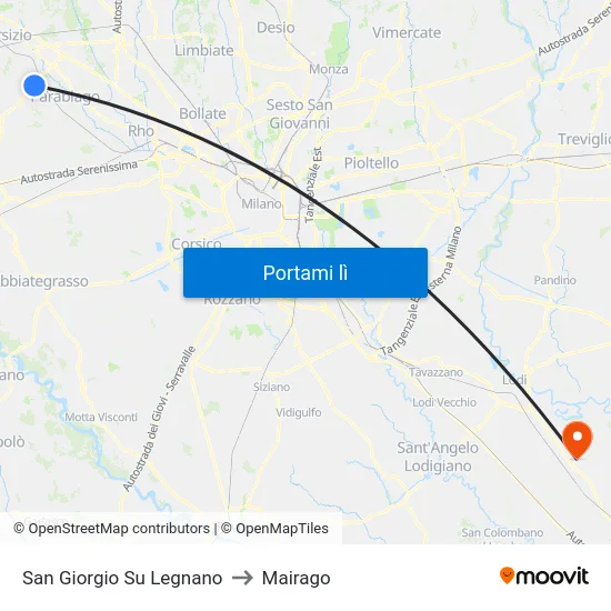 San Giorgio Su Legnano to Mairago map
