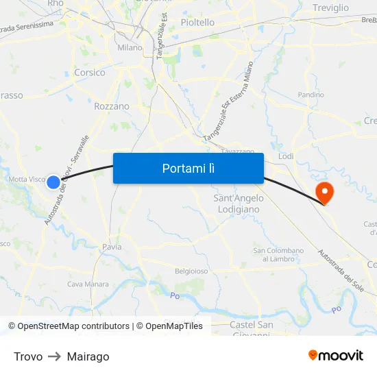 Trovo to Mairago map