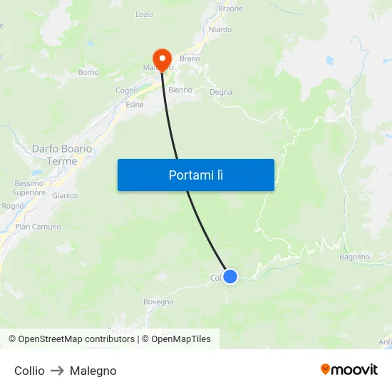 Collio to Malegno map
