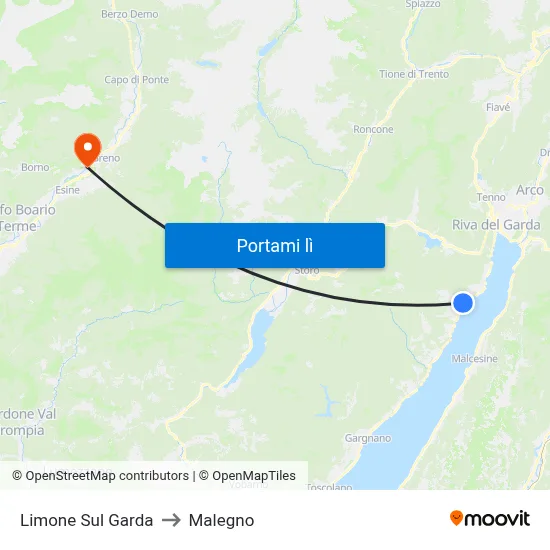 Limone Sul Garda to Malegno map