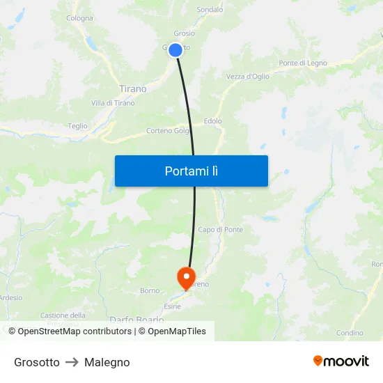 Grosotto to Malegno map