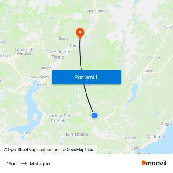 Mura to Malegno map