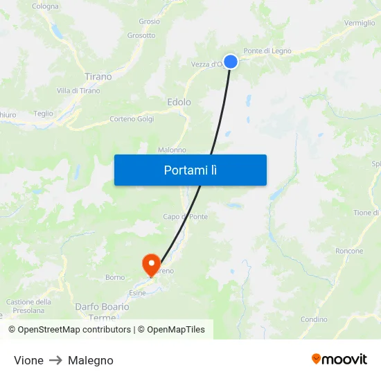 Vione to Malegno map