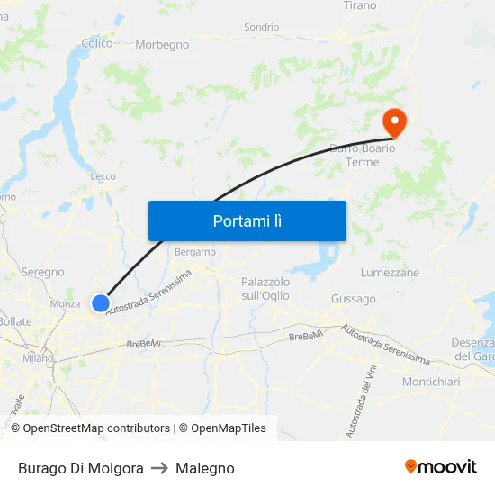 Burago Di Molgora to Malegno map