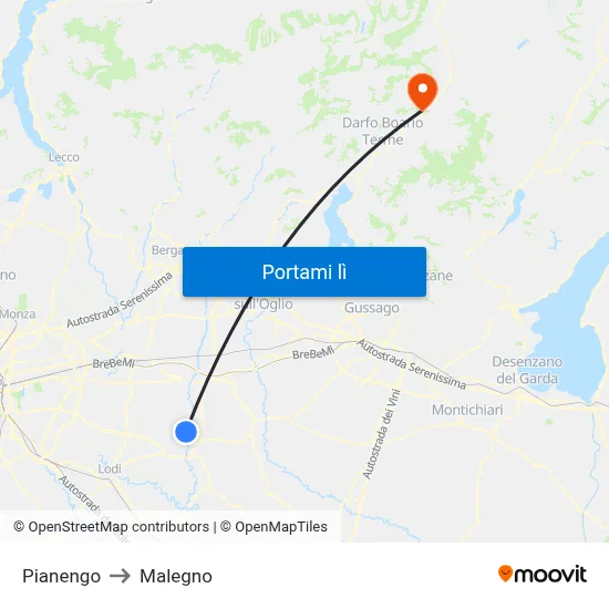 Pianengo to Malegno map