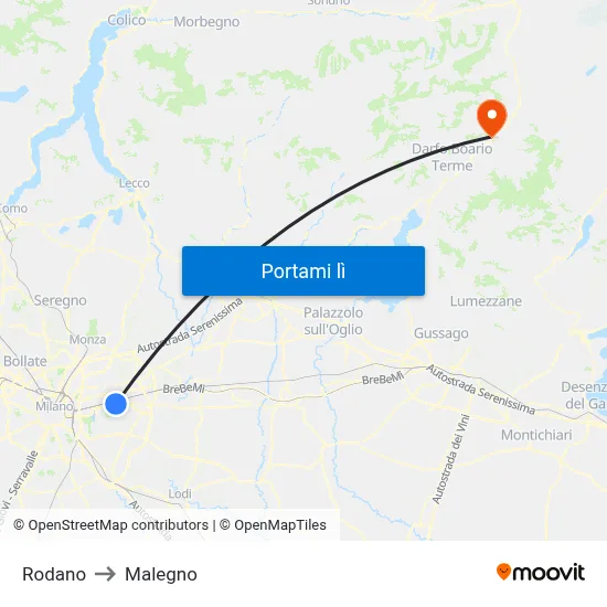 Rodano to Malegno map