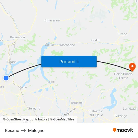 Besano to Malegno map