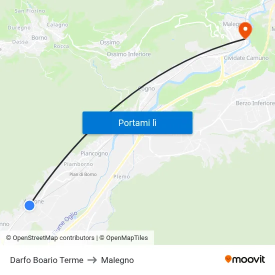 Darfo Boario Terme to Malegno map