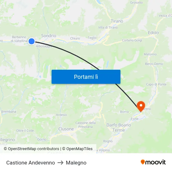 Castione Andevenno to Malegno map