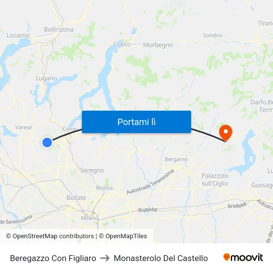 Beregazzo Con Figliaro to Monasterolo Del Castello map