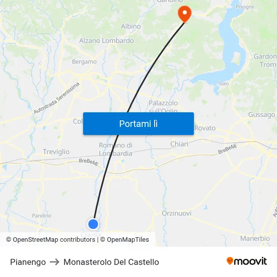 Pianengo to Monasterolo Del Castello map