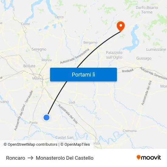 Roncaro to Monasterolo Del Castello map