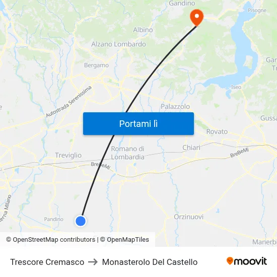 Trescore Cremasco to Monasterolo Del Castello map