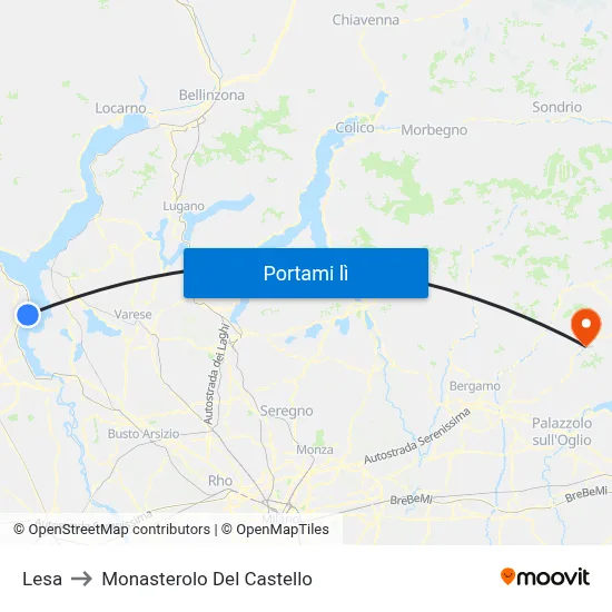 Lesa to Monasterolo Del Castello map