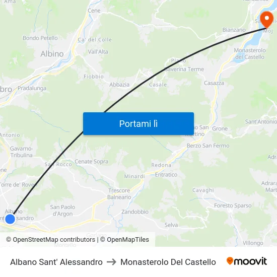 Albano Sant' Alessandro to Monasterolo Del Castello map