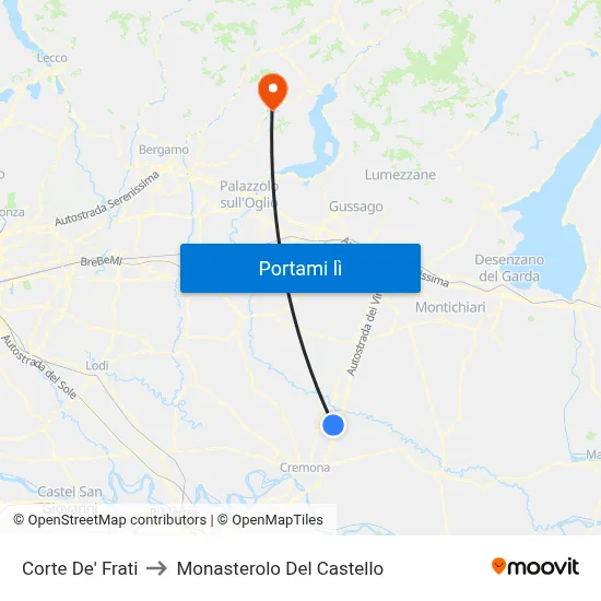 Corte De' Frati to Monasterolo Del Castello map