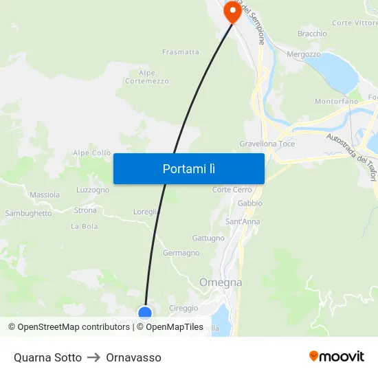 Quarna Sotto to Ornavasso map