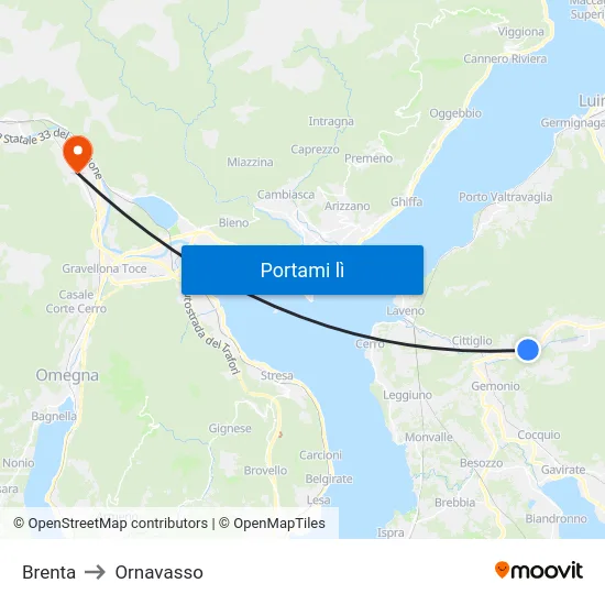 Brenta to Ornavasso map