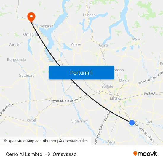 Cerro Al Lambro to Ornavasso map