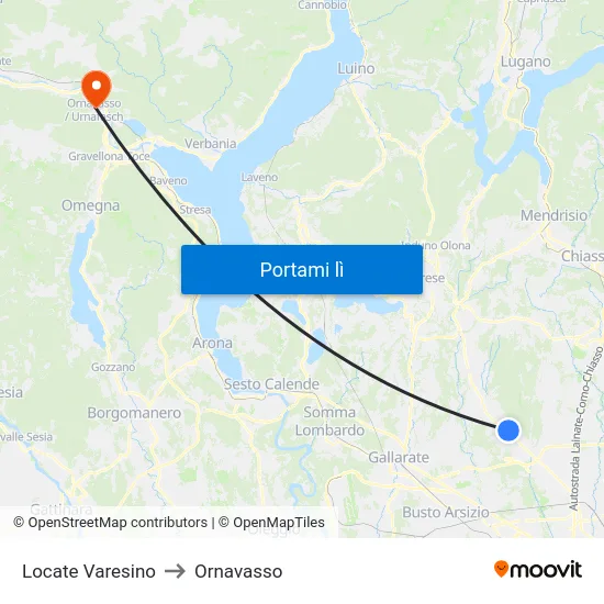 Locate Varesino to Ornavasso map