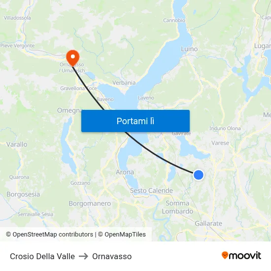 Crosio Della Valle to Ornavasso map
