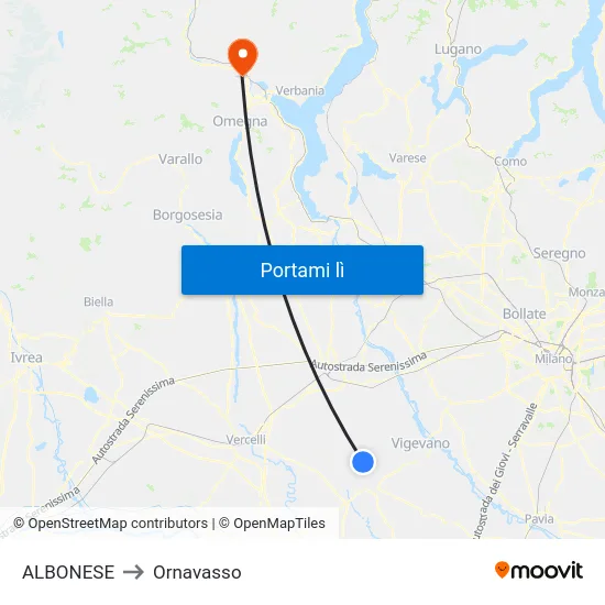 ALBONESE to Ornavasso map