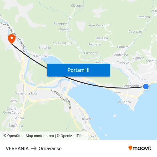 VERBANIA to Ornavasso map