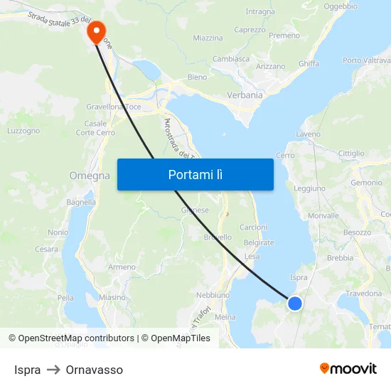 Ispra to Ornavasso map