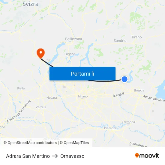 Adrara San Martino to Ornavasso map