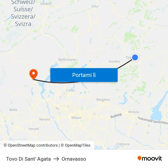 Tovo Di Sant' Agata to Ornavasso map