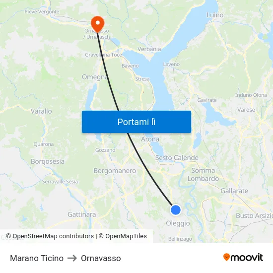 Marano Ticino to Ornavasso map