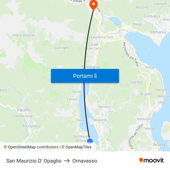 San Maurizio D' Opaglio to Ornavasso map