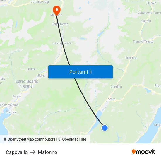 Capovalle to Malonno map