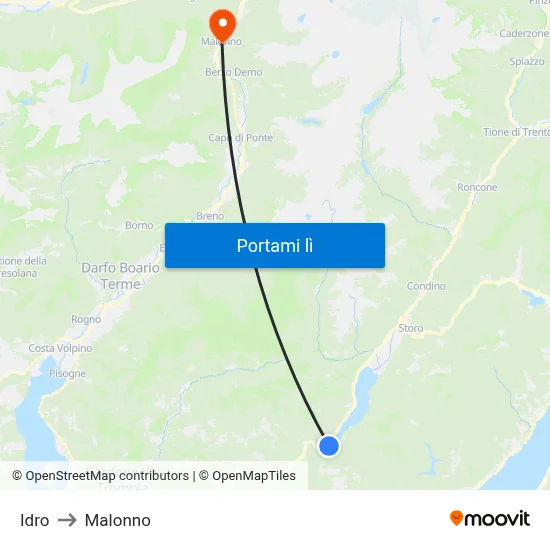 Idro to Malonno map