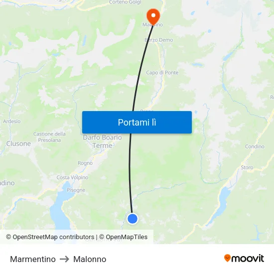 Marmentino to Malonno map