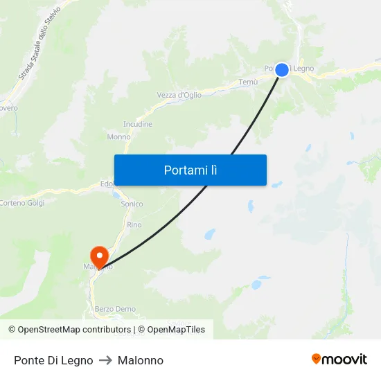Ponte Di Legno to Malonno map