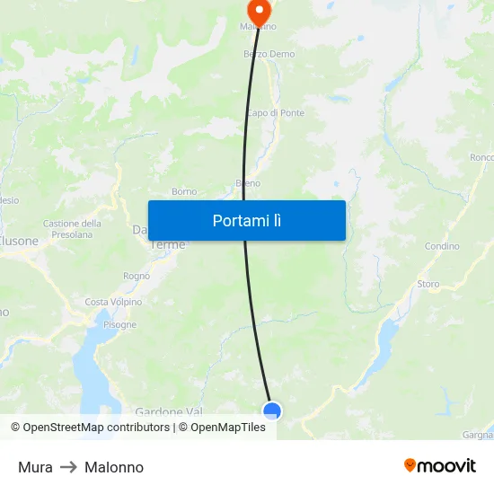 Mura to Malonno map