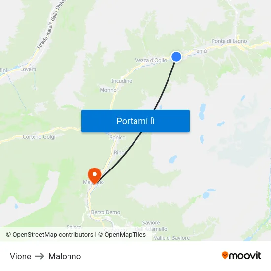 Vione to Malonno map