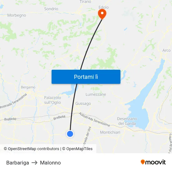 Barbariga to Malonno map