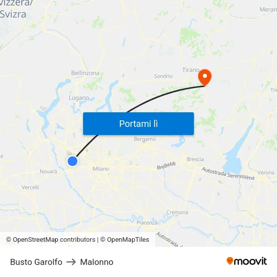 Busto Garolfo to Malonno map